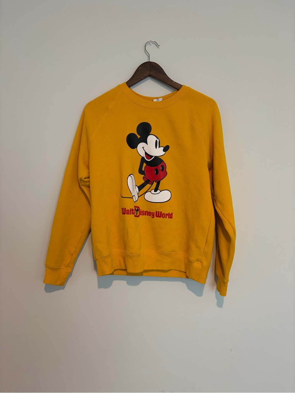 Walt Disney World Mickey Mouse Mustard Sweatshirt M Disney Parks Retro